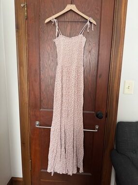 Altar'd State Pink Floral Smocked Maxi Jumpsuit